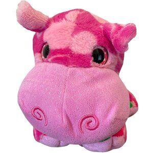 Wild Republic Pink Plush Hippo Stuffed Animal Toy Polka Dot Pattern Vintage